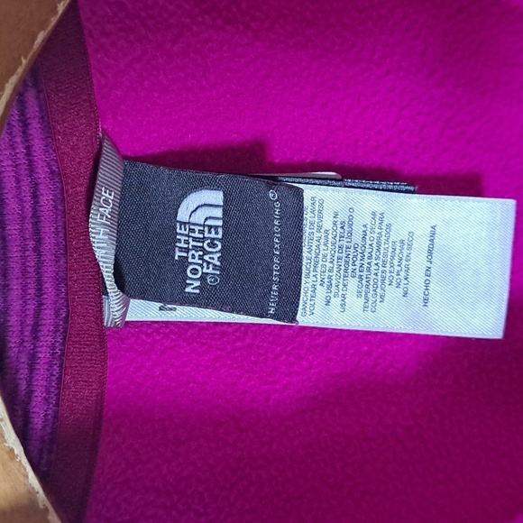 The North Face Hot Pink Fleece Quarter Zip Pullover Jacket Tall Activewear Cozy - Picture 4 of 10